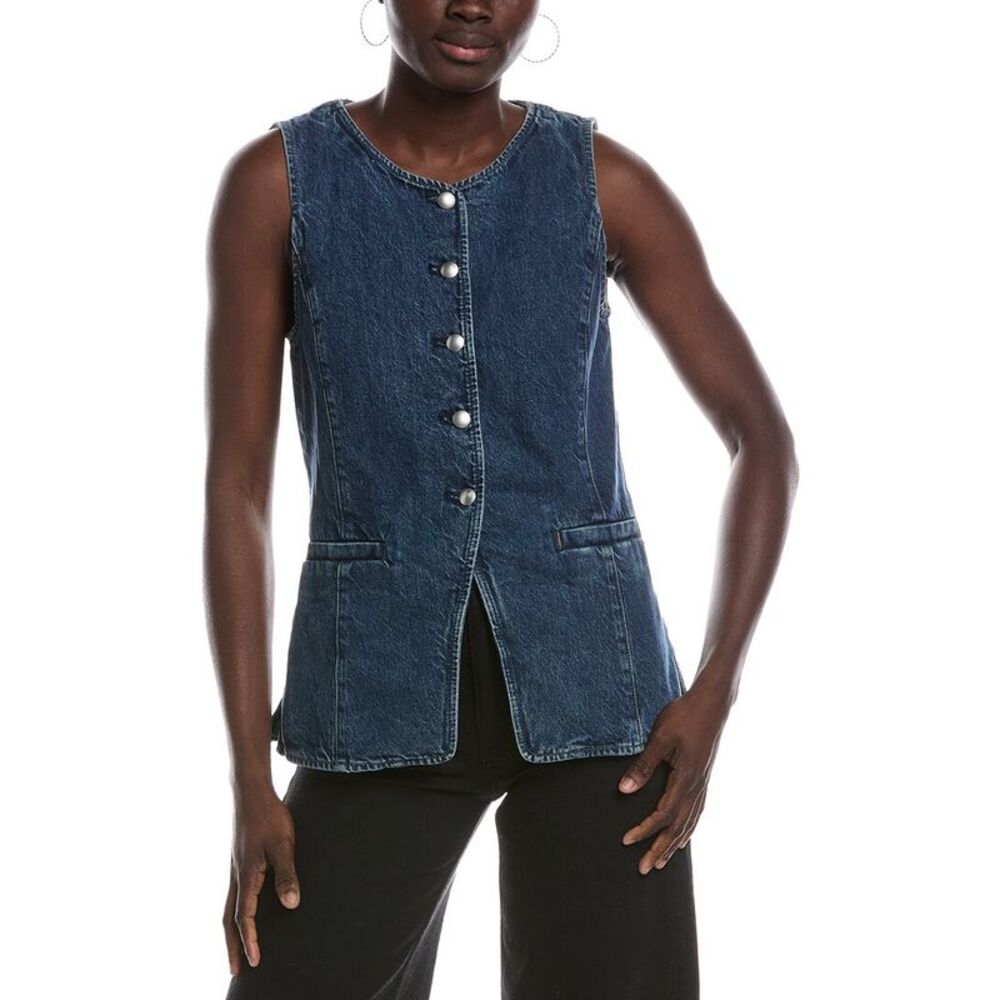 Madewell Womens Crewneck Vest, Blue